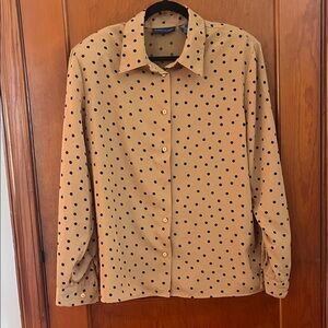Karen Scott Tan Polka Dot Blouse